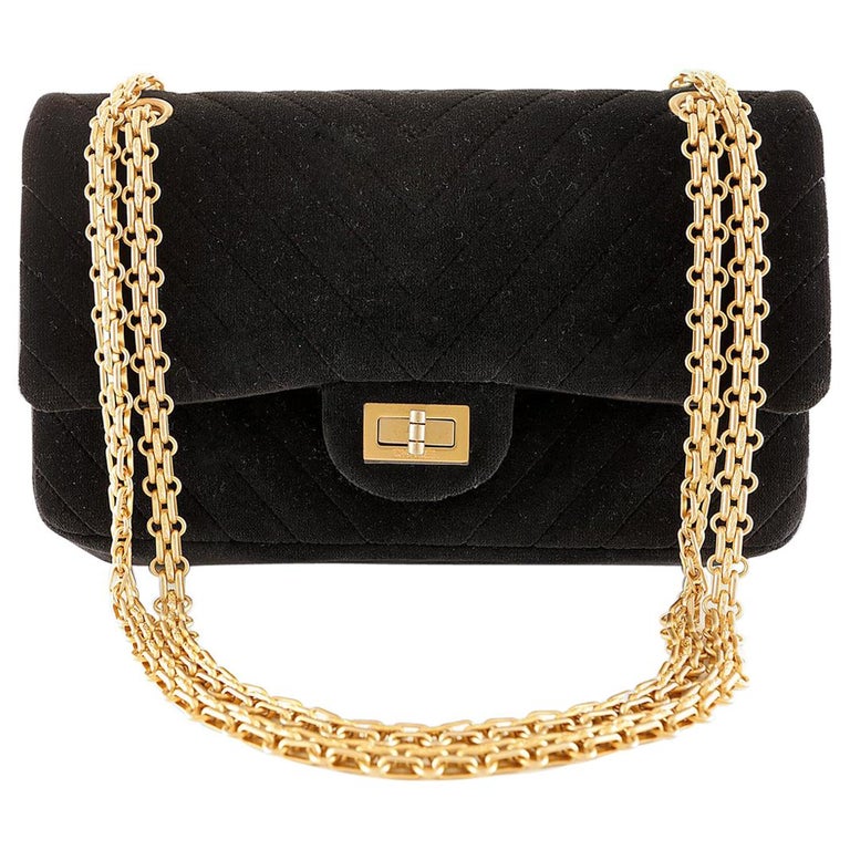 Chanel Black Velvet Medium Reissue Bag at 1stDibs