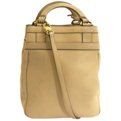 Delvaux Roseau Camel Bucket Bag