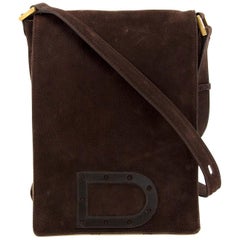 Delvaux Brown Nubuck Messenger Bag 