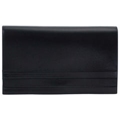 Delvaux Dark Blue Leather Clutch 