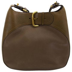 Delvaux Taupe Leather Shoulder Bag
