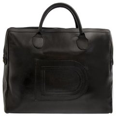 Delvaux Taxi Black Leather Large Travel Bag