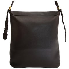 Delvaux Louise Baudrier Brown Leather Shoulder Bag 