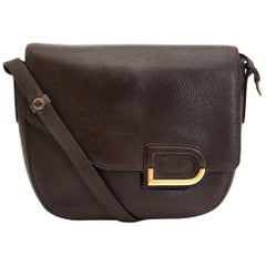 Delvaux Brown Logo Crossbody Bag
