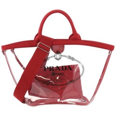 Prada Logo Tote PVC, crafted in PVC and red fabric