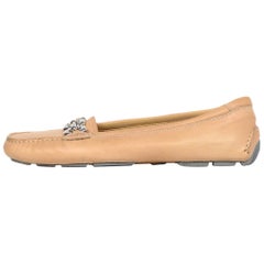 Prada Tan Leather Driving Loafers Sz 39