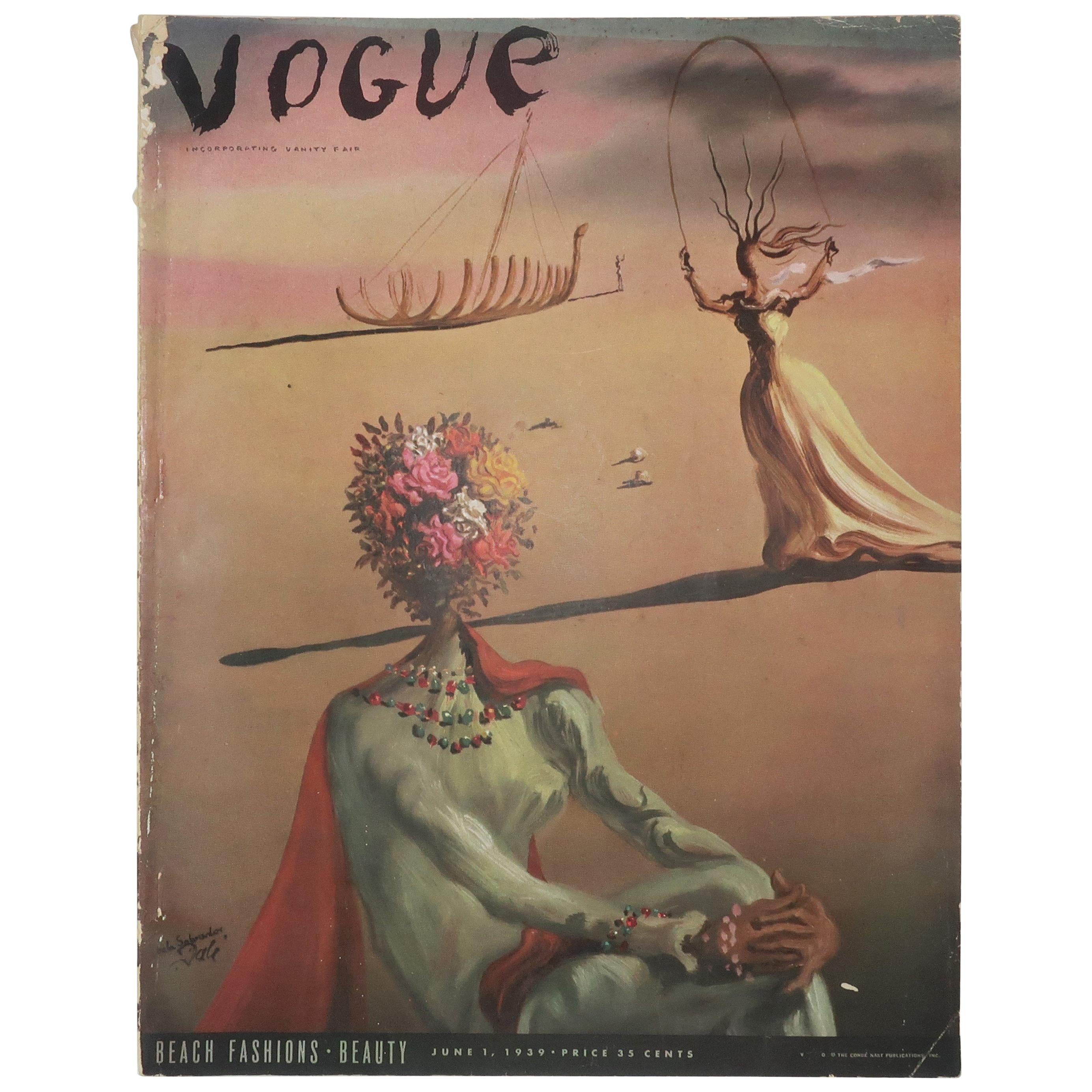1939 Vogue Magazine With Salvador Dali Cover Art
