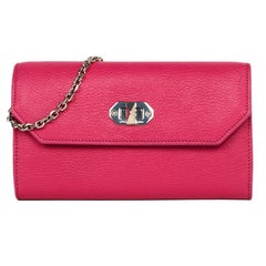Alexander McQueen Pink Pebbled Leather WOC Wallet On A Chain Crossbody Bag