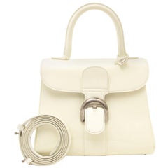 Delvaux Brillant PM + Strap en cuir verni blanc