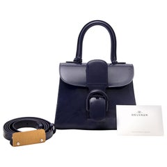 Delvaux Brillant Mini Vernis Bleu Indigo