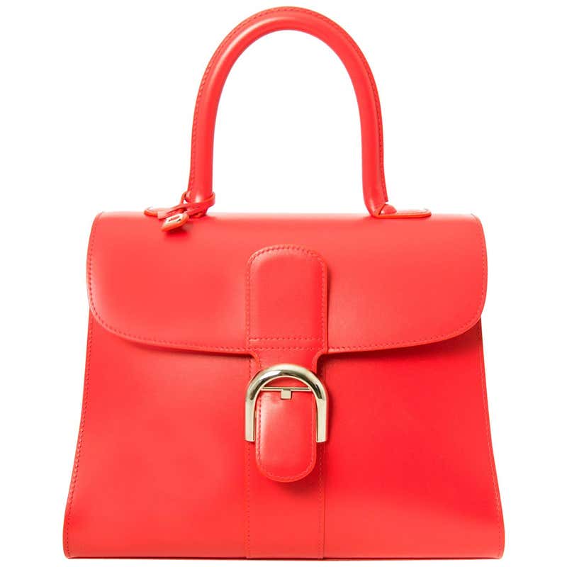 Never Used Delvaux Brillant Coral Box Calf MM at 1stDibs