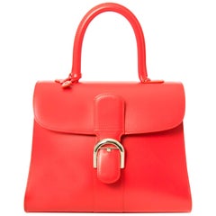 Never Used Delvaux Brillant Coral Box Calf MM