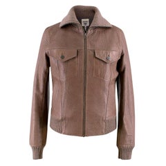 Hermes Brown Leather Jacket US 4