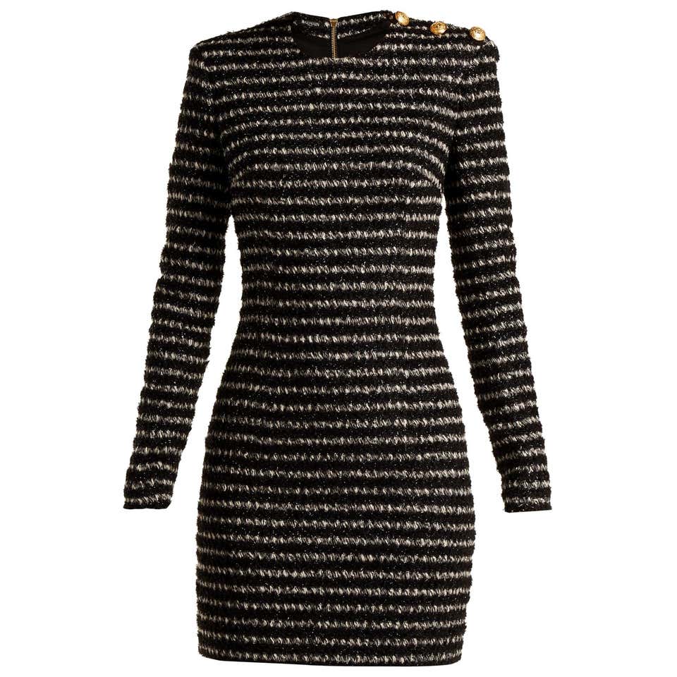 Balmain Beaded Stripe Mini Dress For Sale at 1stDibs | balmain dress ...