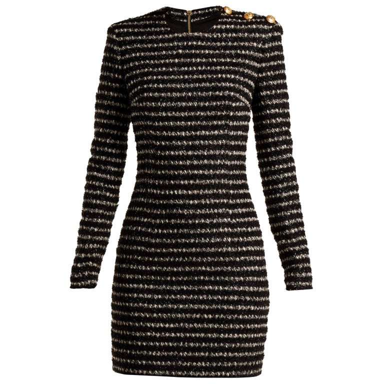 plan Flagermus risiko Balmain Tweed Mini Dress For Sale at 1stDibs
