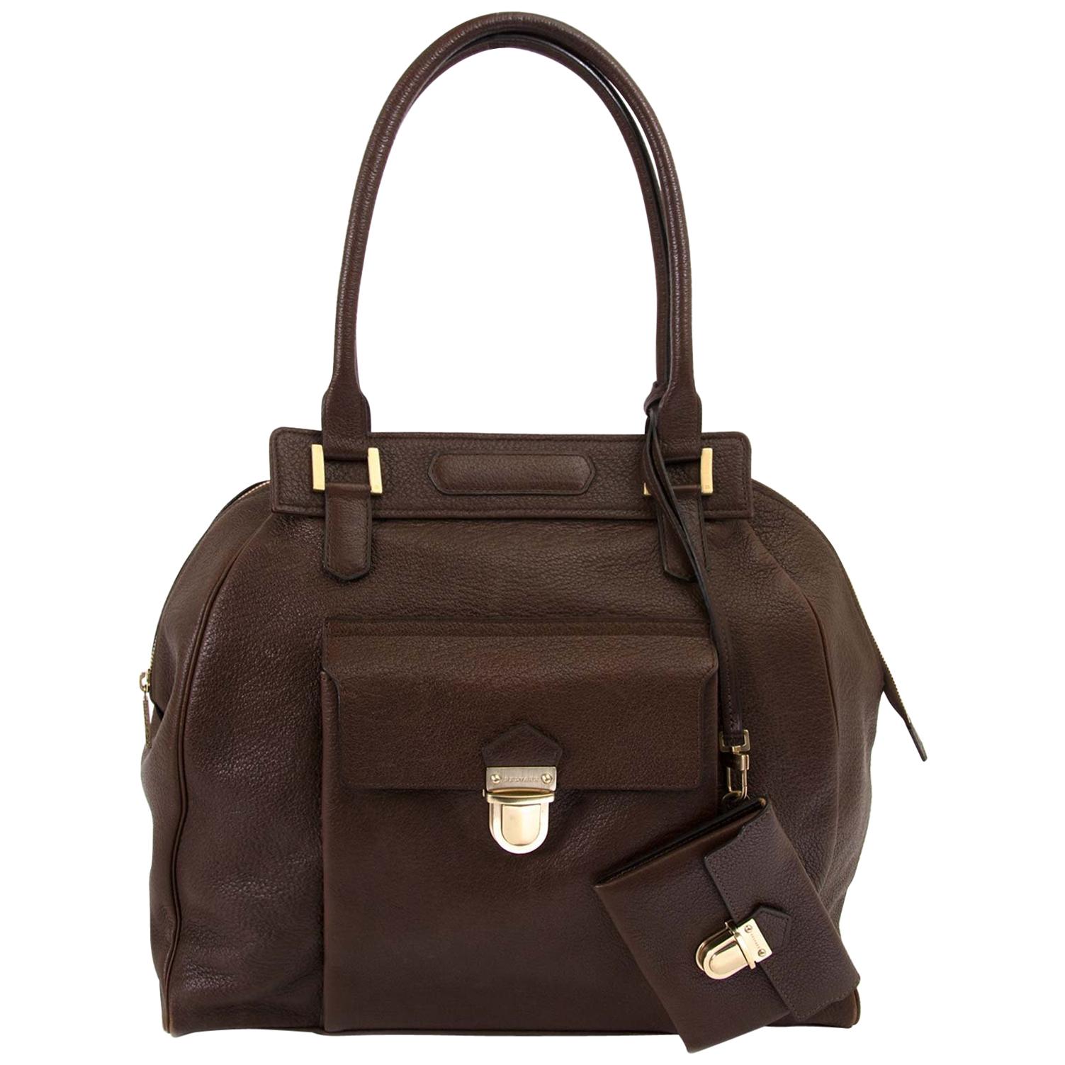 Delvaux Brown Coquin Shoulder Bag