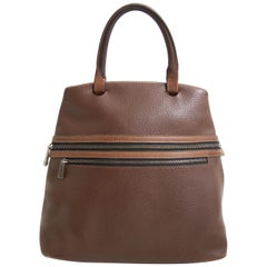 Deux De Delvaux Brown Top Handle Bag