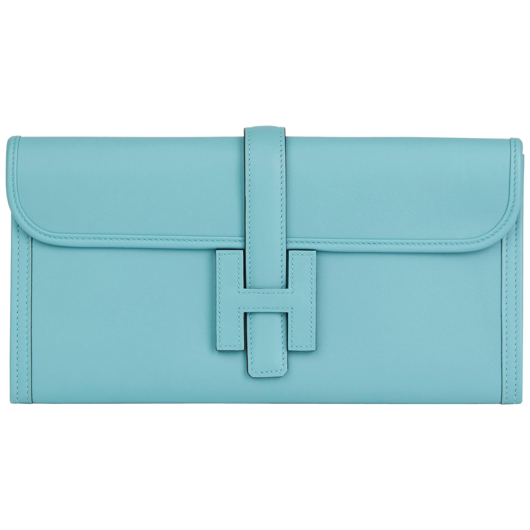 2015 Hermès Blau Celeste Swift Leder Jige Elan 29