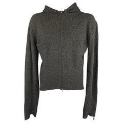 M.A+ by Maurizio Amadei L Charcoal Textured Wool Hooded Jacket