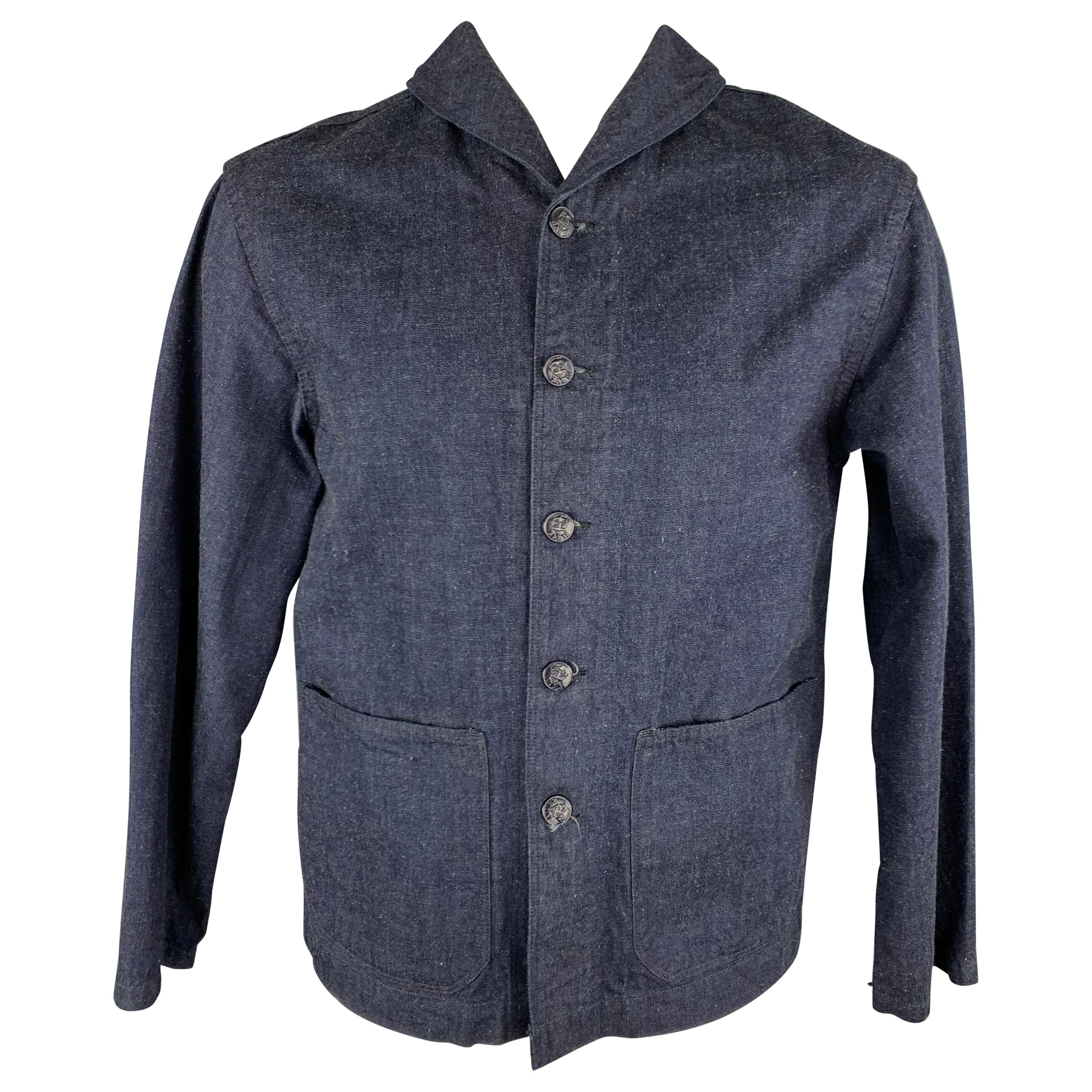 TCB Jeans L Indigo Cotton Shawl Collar Jacket