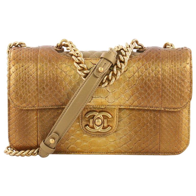 Chanel Brown COCO Printed Medium Double Flap Classic at 1stDibs