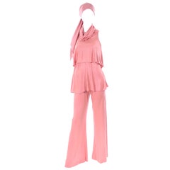Adri Mary Adrienne Steckling Coen Retro Coral Pink Outfit W Pants Top & Scarf