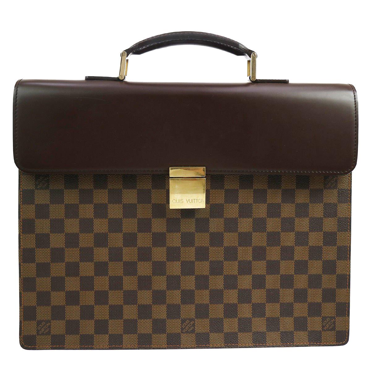 Louis Vuitton Monogram Canvas Men's Women's Travel Top Handle Briefcase Bag