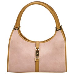 Gucci Pink  with Brown Suede Leather Jackie Italy w/ Dust Bag