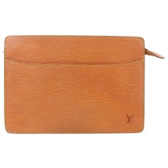 Vintage Louis Vuitton Pochette Homme 868414 Brown Leather Clutch