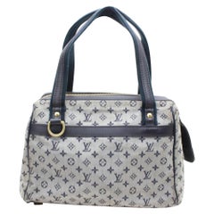 Louis Vuitton Josephine Monogram Mini Lin Pm 867662 Blue Canvas Satchel