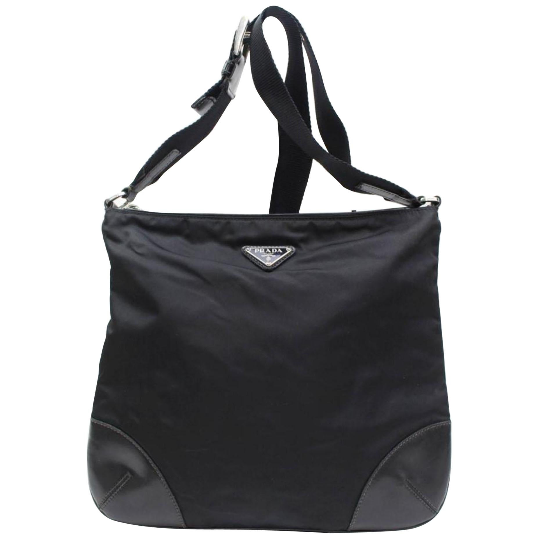 Prada Messenger 867628 Black Nylon Cross Body Bag For Sale