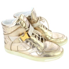 Louis Vuitton Gold Metallic High-top Sneaker 4lj928 Sneakers