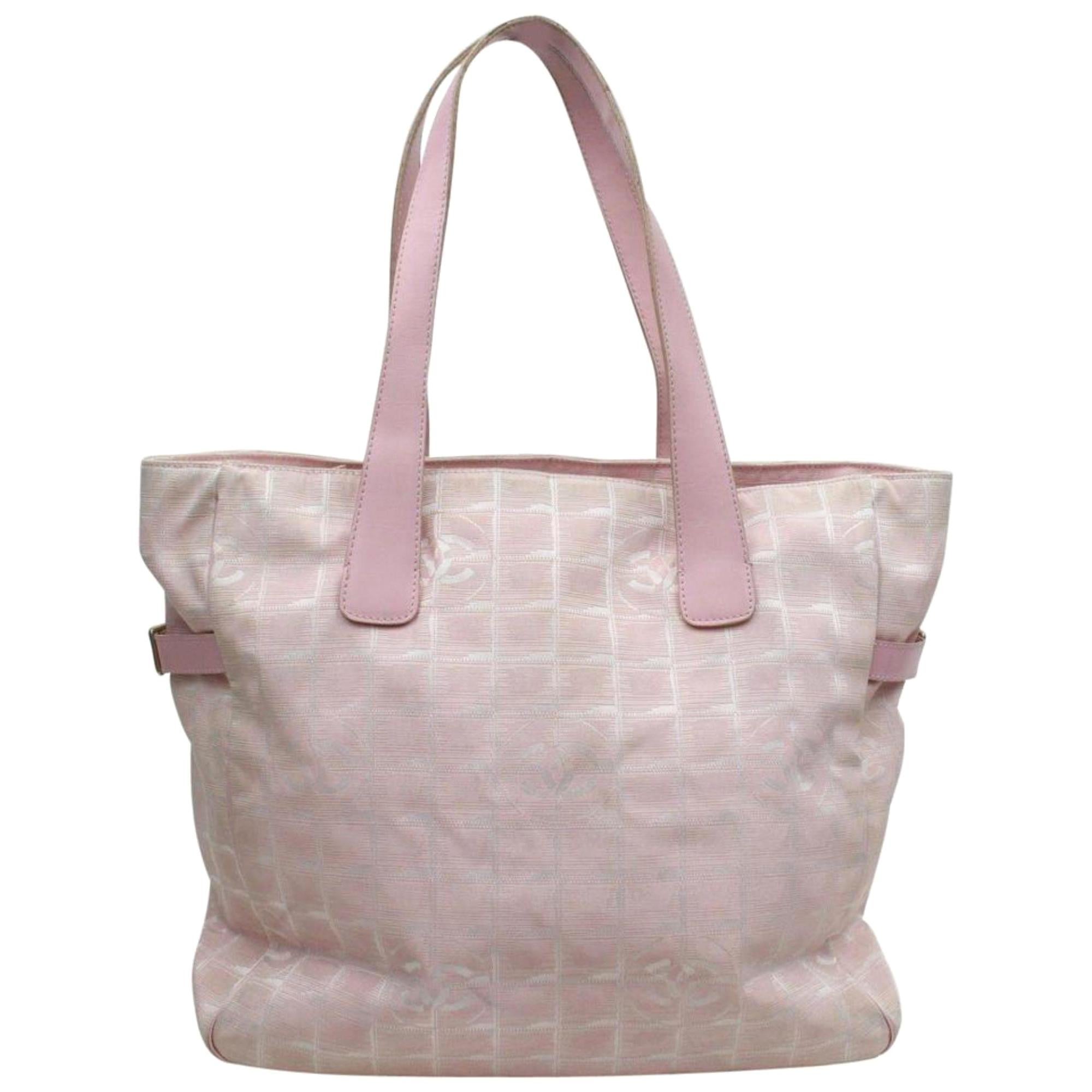 Chanel New Line Travel Gm 868959 Pink Canvas Tote For Sale at 1stDibs