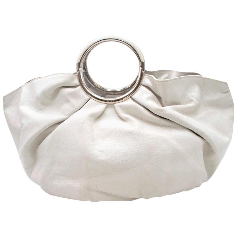 Dior White Leather Bracelet Bag