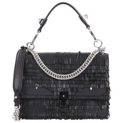 Fendi Monster Kan I Handbag Fringe Leather Medium