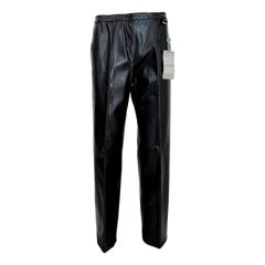 Vintage 1990s Trussardi Black Eco Leather Regular Pants trousers