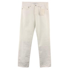 GIVENCHY Size 30 White Solid Cotton 29 Button Fly Jeans