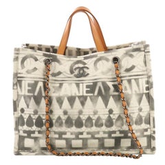 Chanel Iliad Shopping Tote Printed Canvas Medium