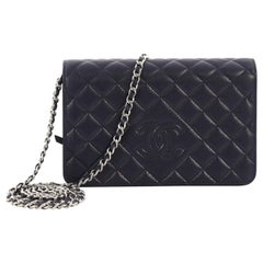 Chanel Diamond CC Wallet on Chain Quilted Caviar