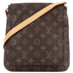 Musette tango cloth crossbody bag Louis Vuitton Brown in Cloth - 16937187