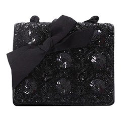 Chanel Vintage Evening Flap Bag Sequin Embellished Satin Mini
