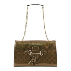 Gucci Emily Chain Flap Bag Guccissima Patent Medium
