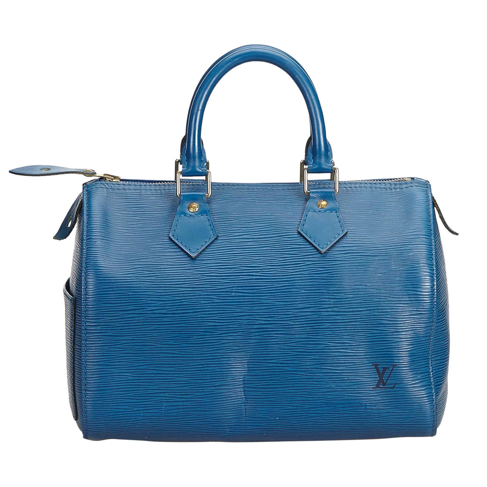 Louis Vuitton Blue Epi Leather Leather Epi Speedy 25 France For Sale