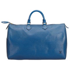 Louis Vuitton Blue Epi Leather Leather Monogram Speedy 40 France