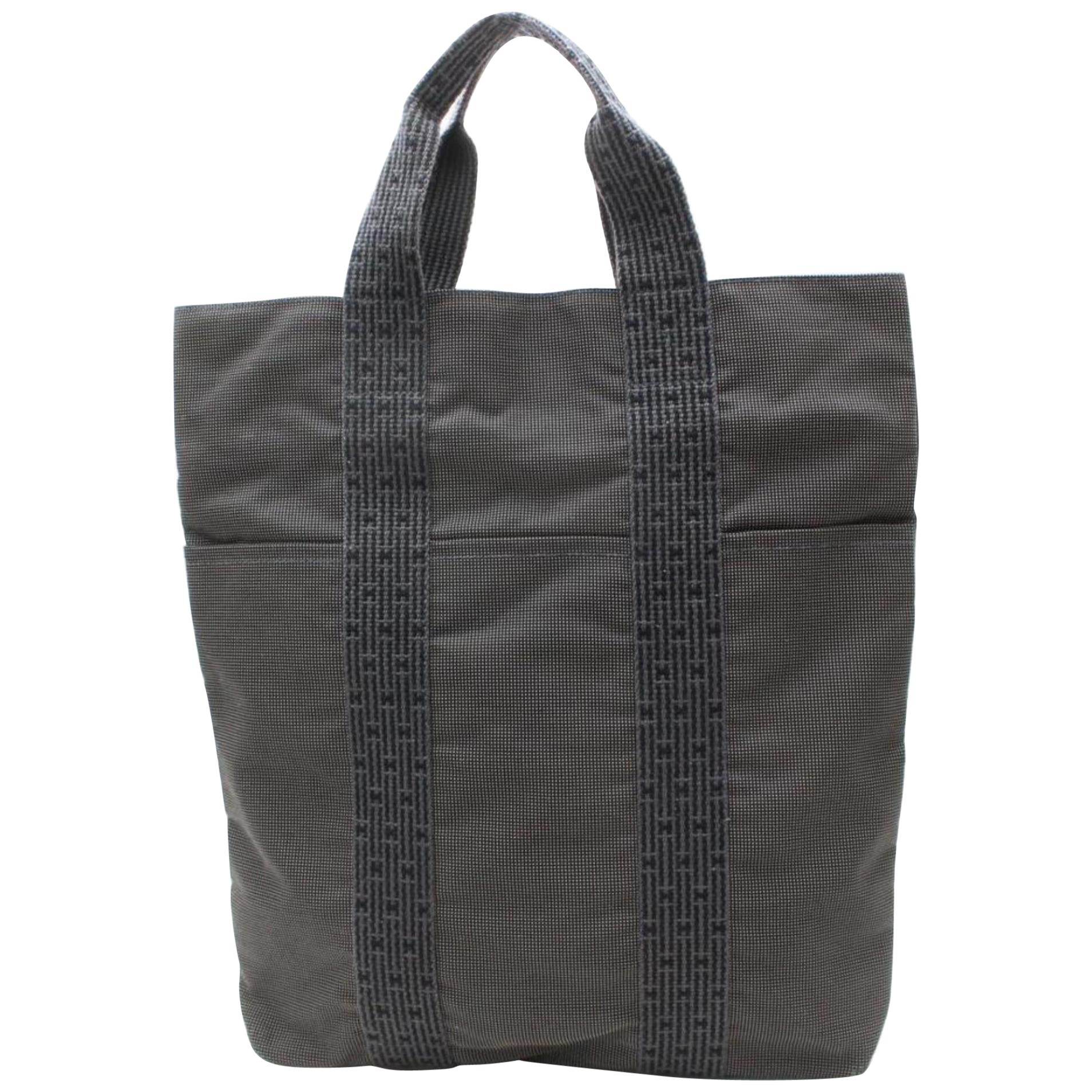Hermès Fourre Tout Herline Tall Mm 867680 Gray Canvas Tote For Sale