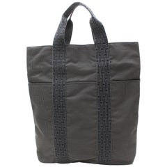 Hermès Fourre Tout Herline Tall Mm 867680 Gray Canvas Tote