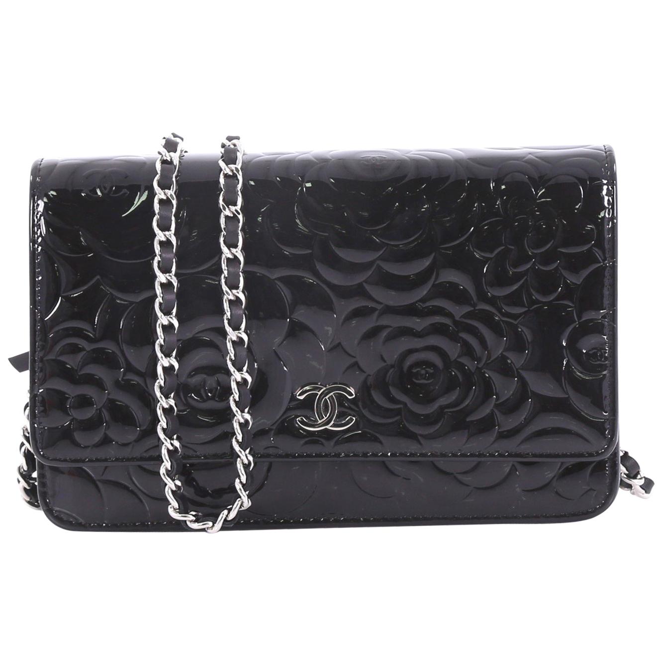 Chanel Wallet on Chain Camellia Patent