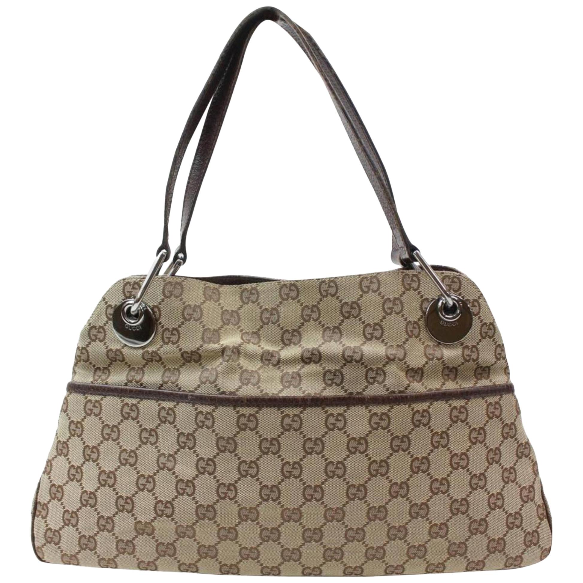 Gucci Eclipse Monogram 868460 Brown Canvas Shoulder Bag For Sale