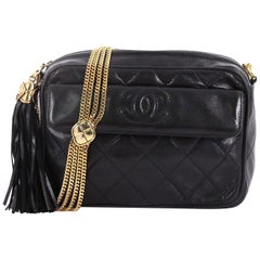 Chanel Vintage Camera Tassel Bag Quilted Leather Mini