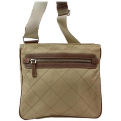 Prada Quilted Tessuto Messenger 868455 Beige Nylon Cross Body Bag